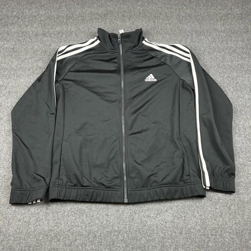 Adidas Black Track Jacket Kids Sz Large 16-18